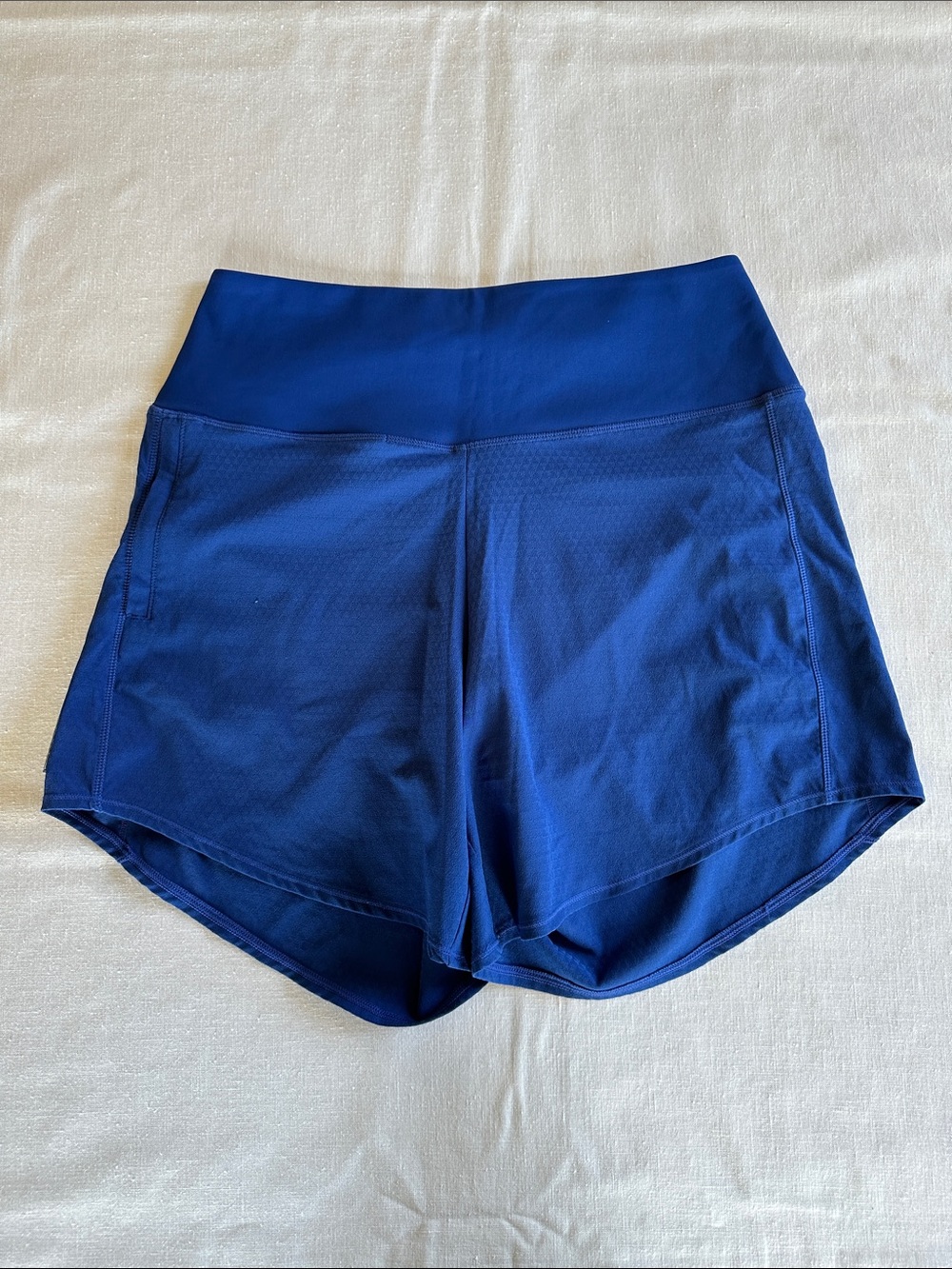 oiselle High Rise Long Roga Shorts 6 Blue